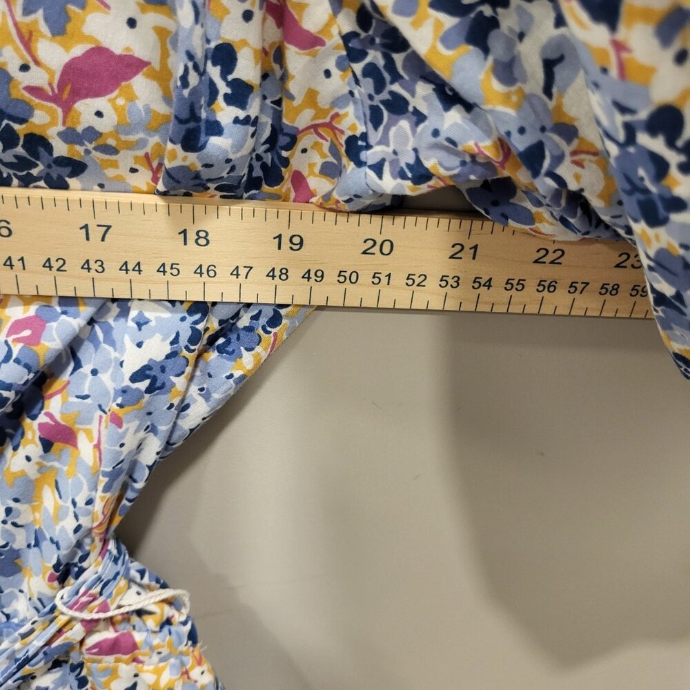 Lauren Ralph Lauren Floral Dress Women Size 14‎ Coastal Flowy Ruffle Puff Sleeve - Picture 6 of 6